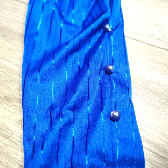 Beautiful Vintage Cobalt Blue Frilly Dress 80s - Picture 2 of 8